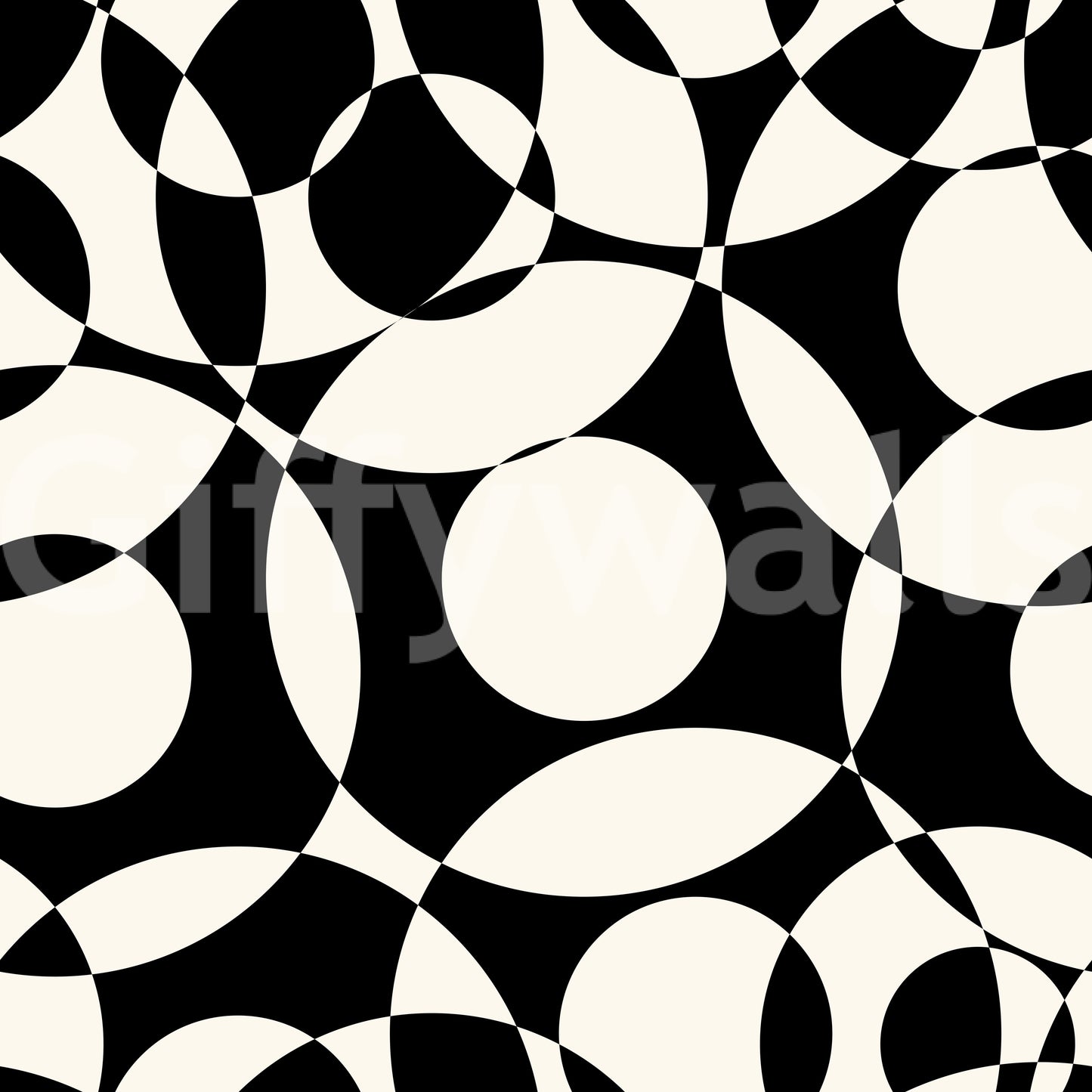 Papier peint à cercles monochromes entrelacés