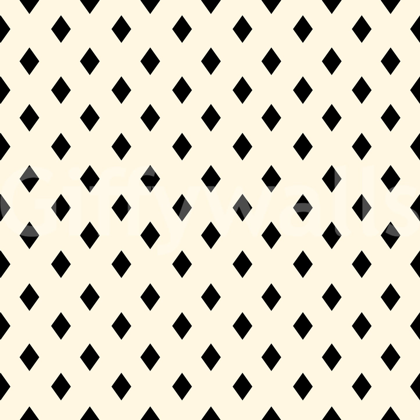 Papier peint minimaliste à motif de losanges noirs et crème en grille