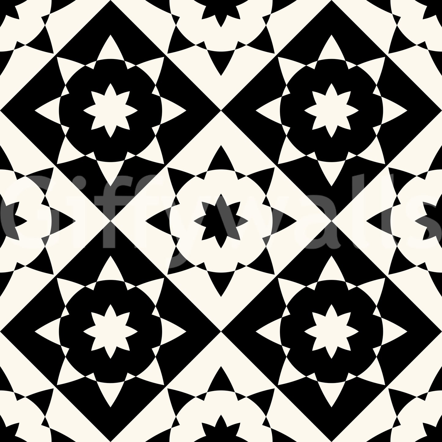 Papier peint à motif géométrique graphique en étoile rayonnante