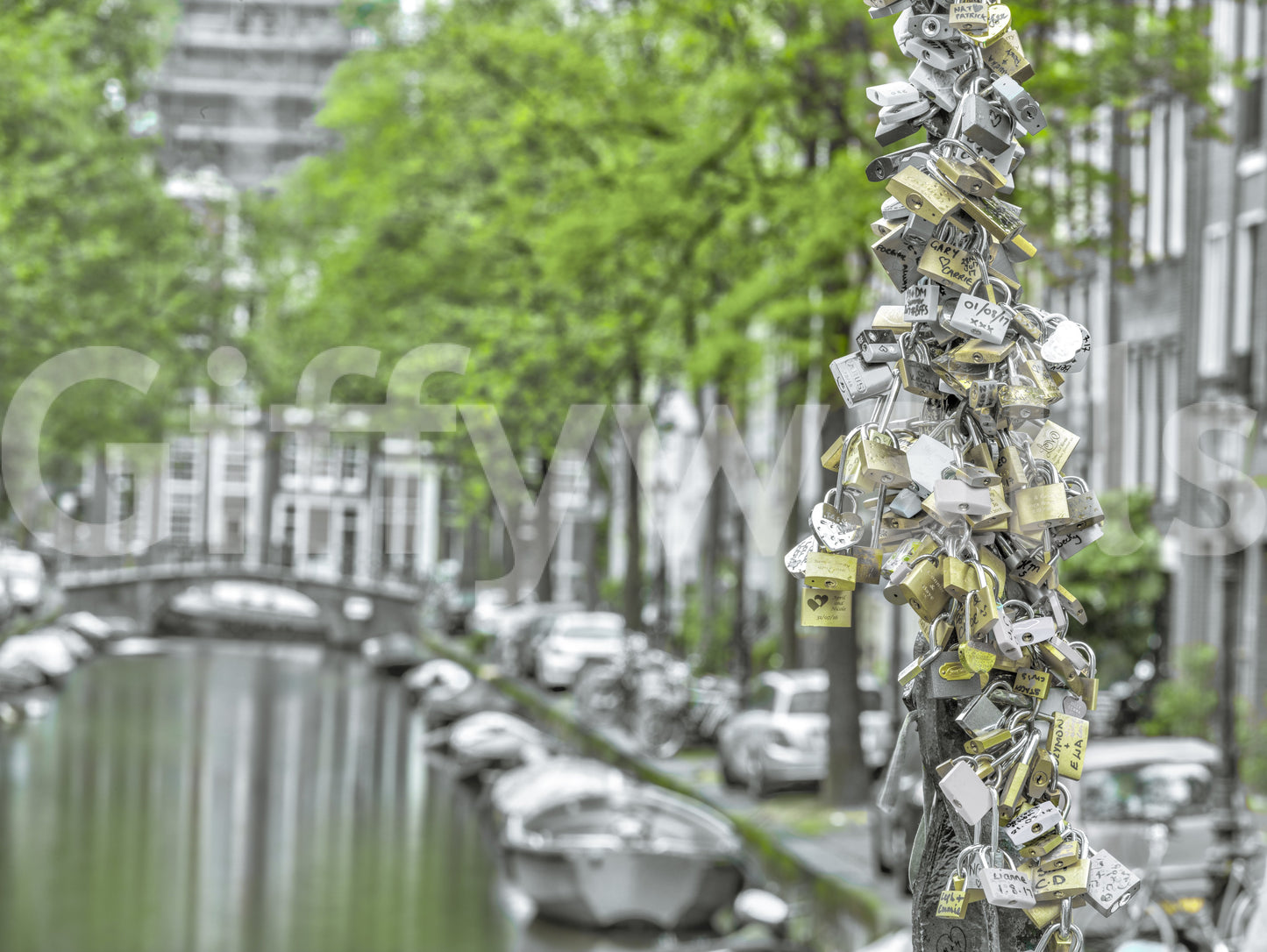 Mural panoramique mural « Cadenas du pont romantique »
