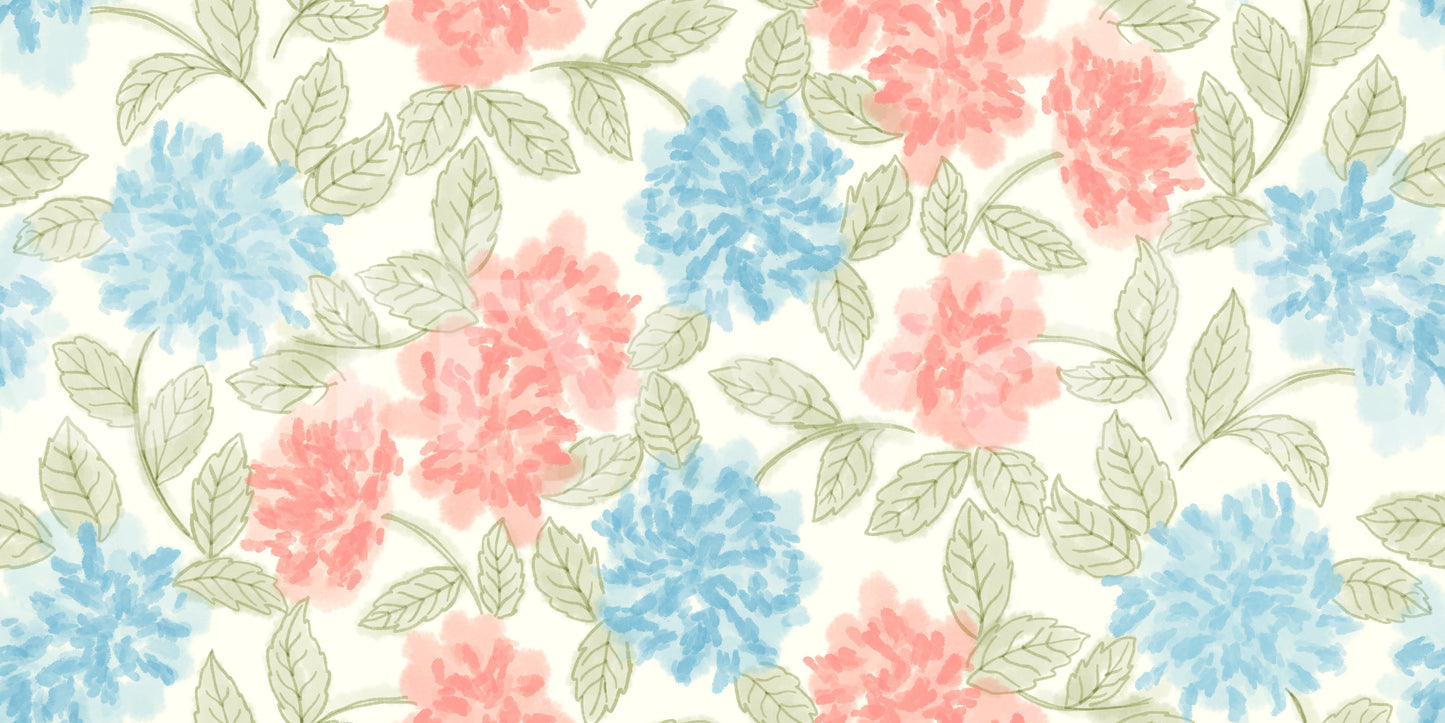 Blooming Painterly Botanical Garden Wallpaper