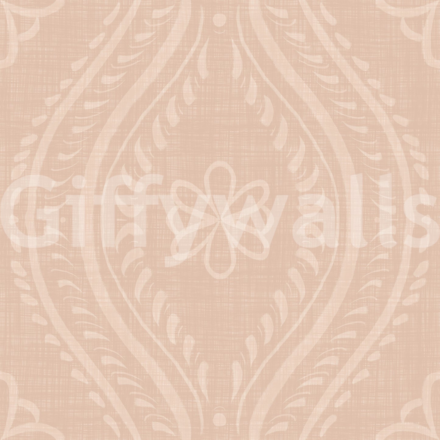Falmet Ogee-damask – tapet i kaneltefarve