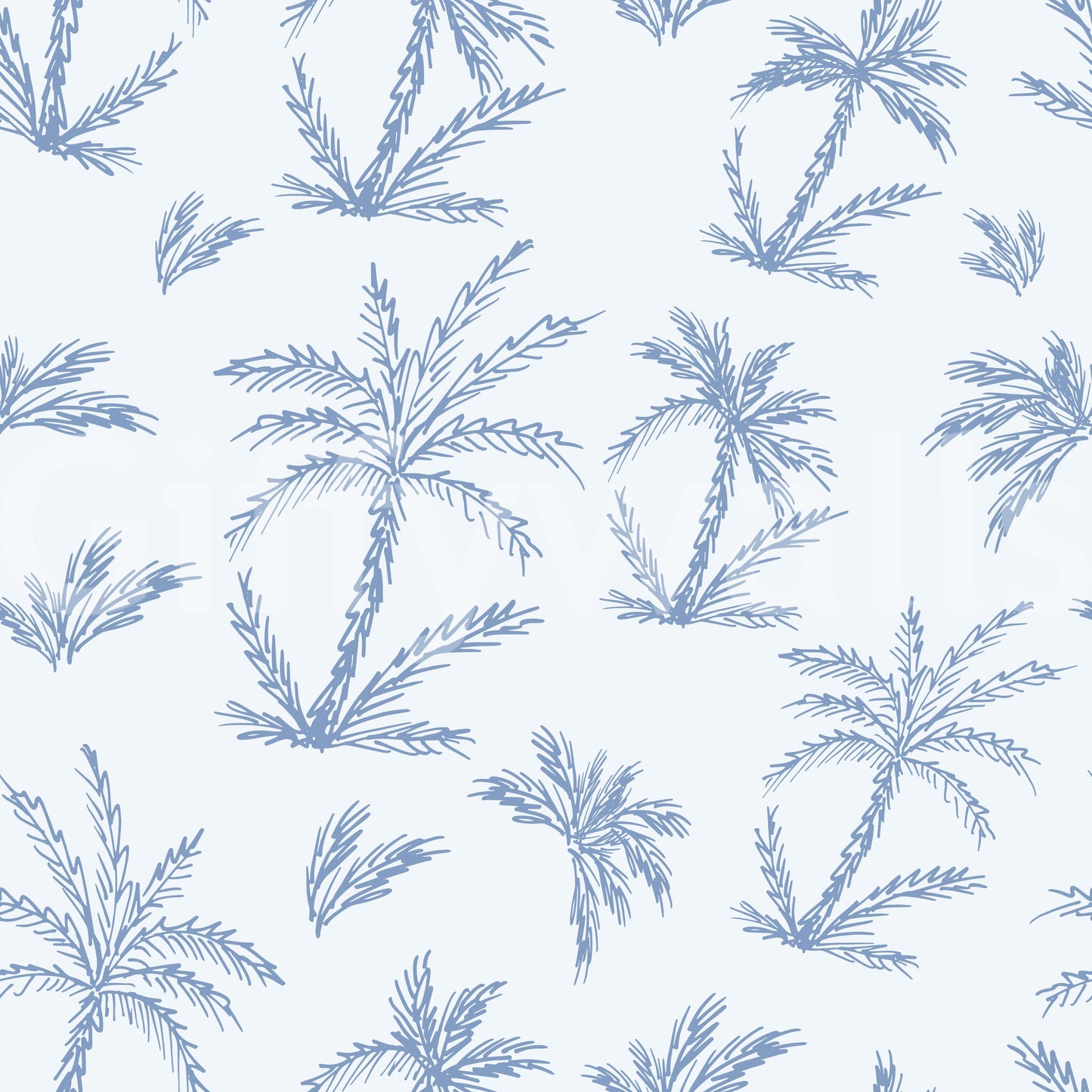 Breezy Blue Palm Orchard Wallpaper