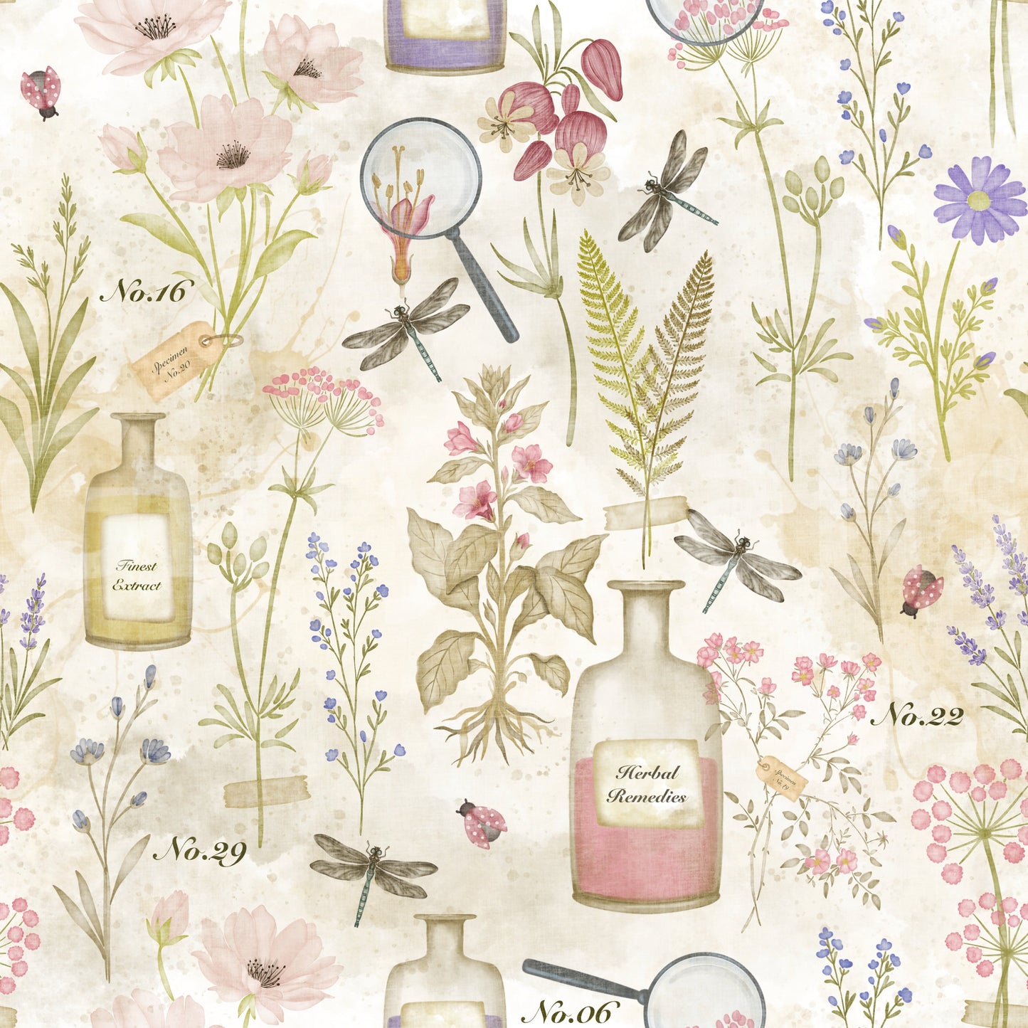 Apothecary Wildflower Sketch Wallpaper