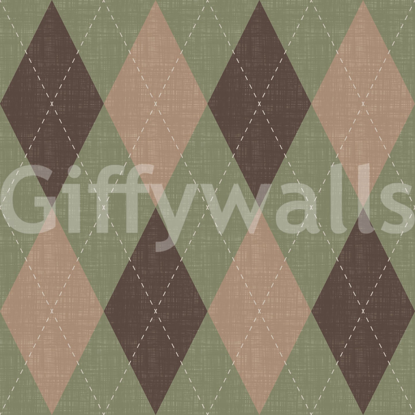 Héritage hivernal – Argyle arlequin à losanges classiques – Papier peint aux teintes douces et subtiles