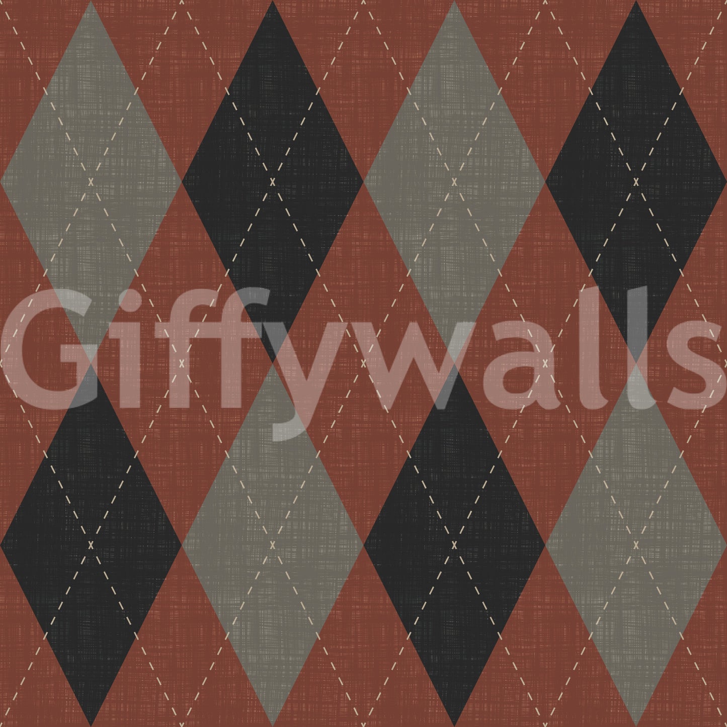 Winter Heritage – Argyle-Harlekin-Klassisches-Rautenmuster-Tapete – Tiefer, kräftiger Farbton
