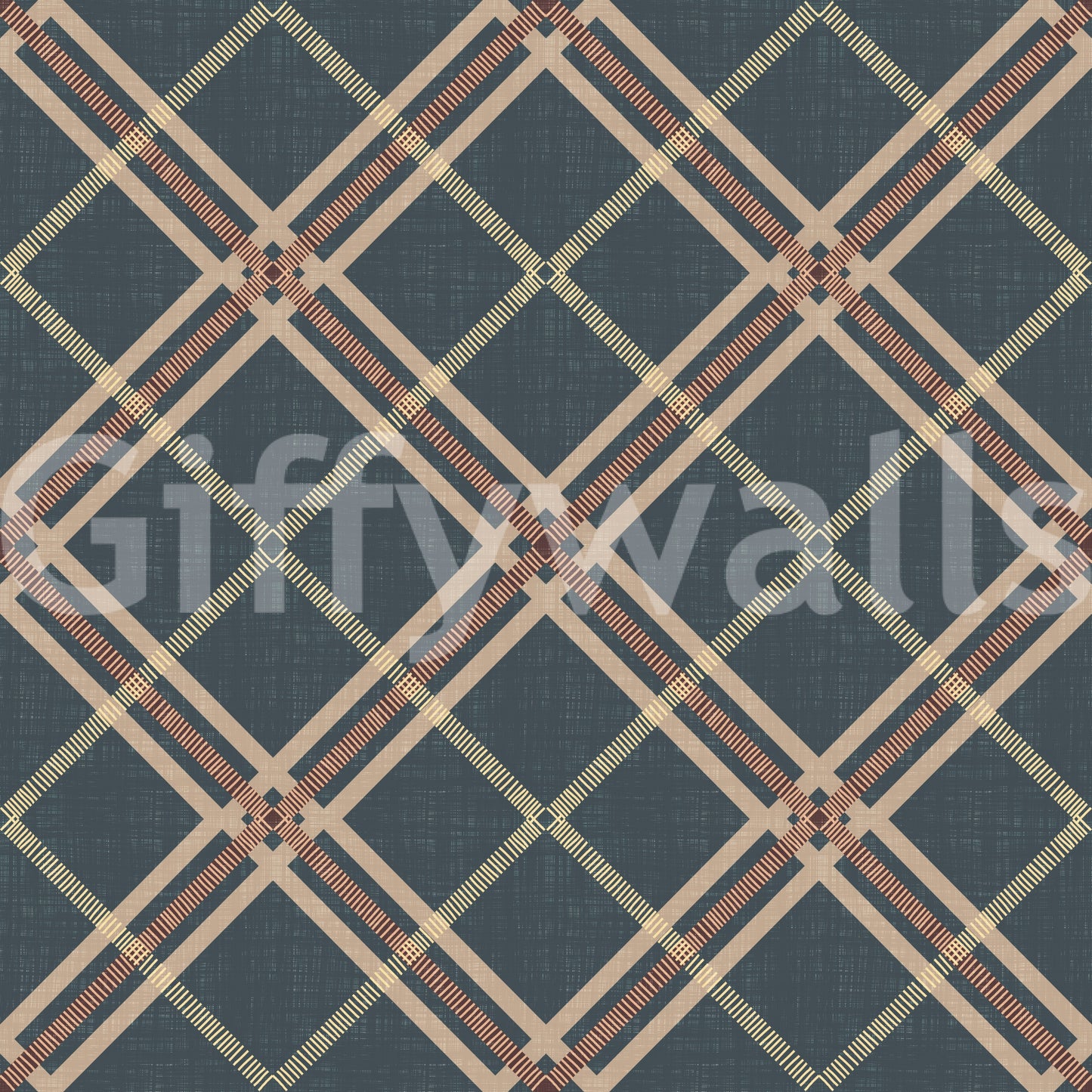 Héritage hivernal – Treillis tartan à carreaux en grille – Papier peint aux tons froids et lumineux