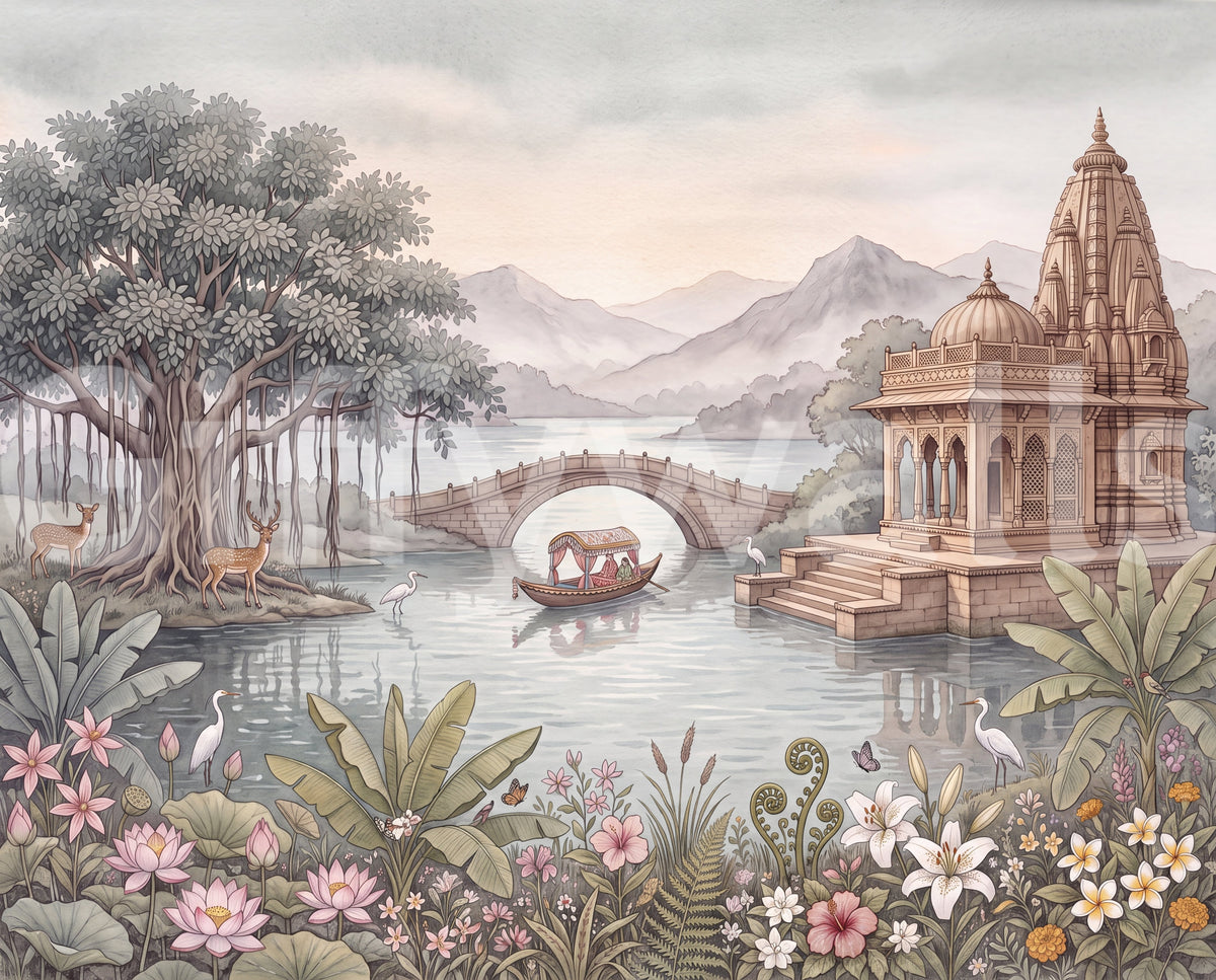 Papier peint panoramique mural Le jardin du palais céleste