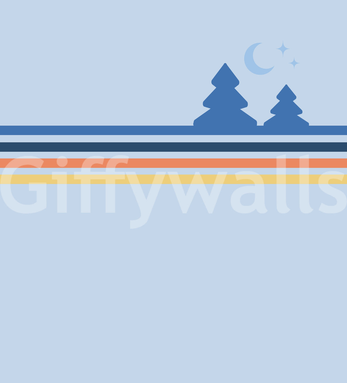 Minimalistisches Wandbild „Nächtlicher Waldhorizont“