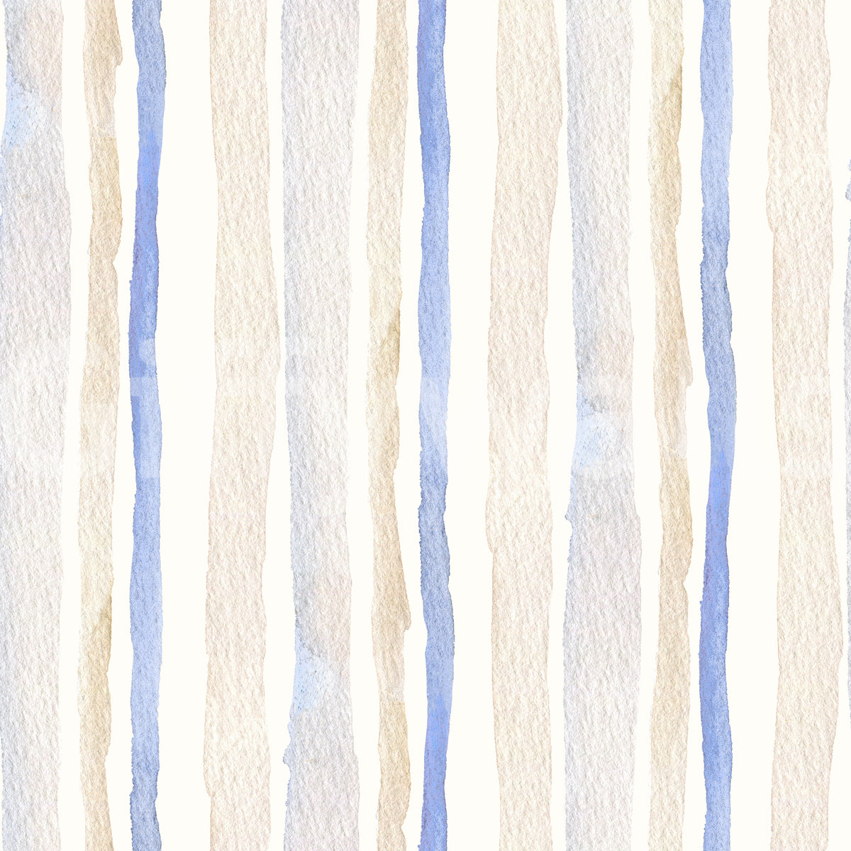 Behang met serene aquarelstrepen in blauw en beige