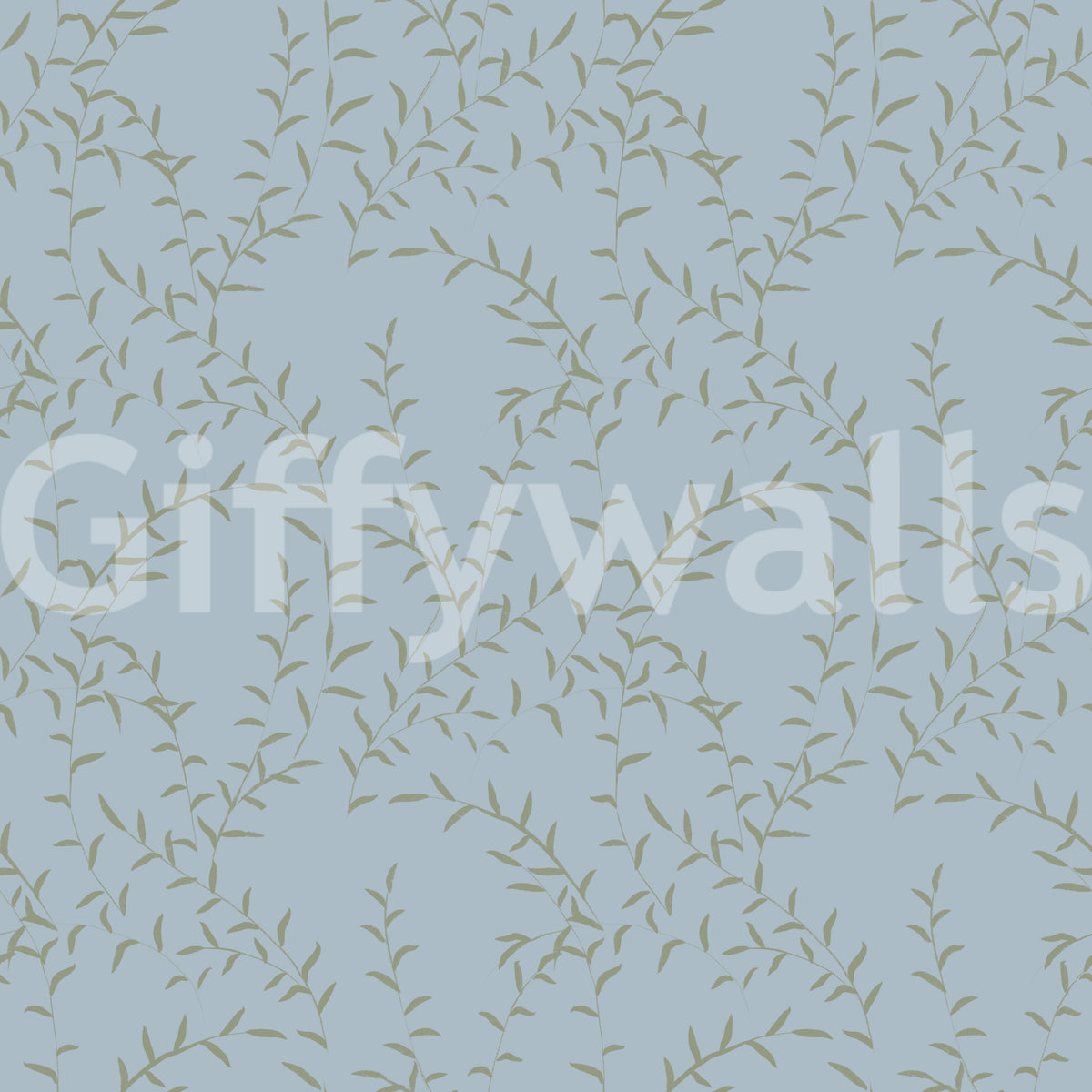 Papier peint minimaliste avec motif de feuilles de saule