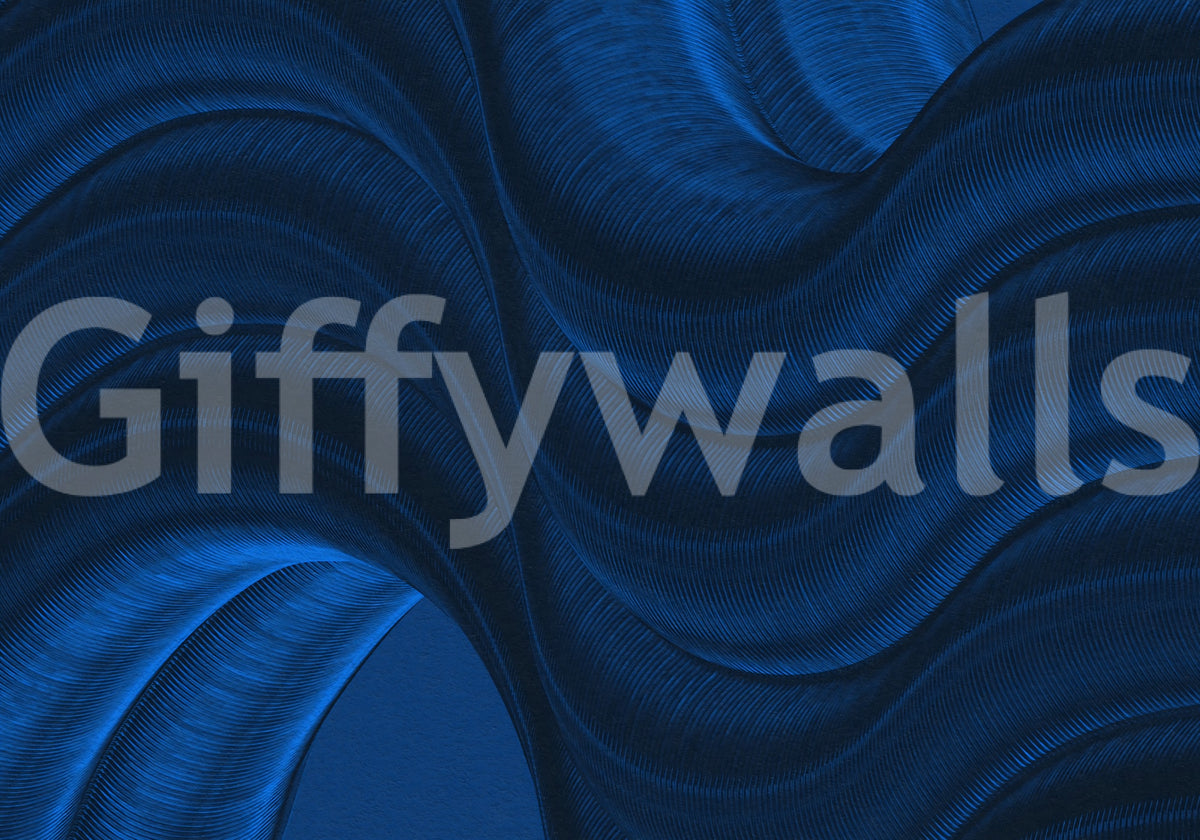 Wandbild „Fließende Kurven in Mitternachtsblau“