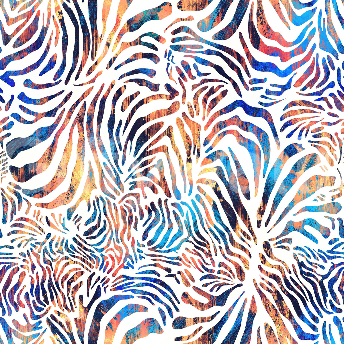Carta da parati con vivaci strisce di zebra dipinte