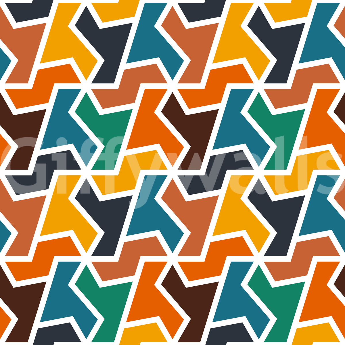 Abstracte polygonen en vormen behang