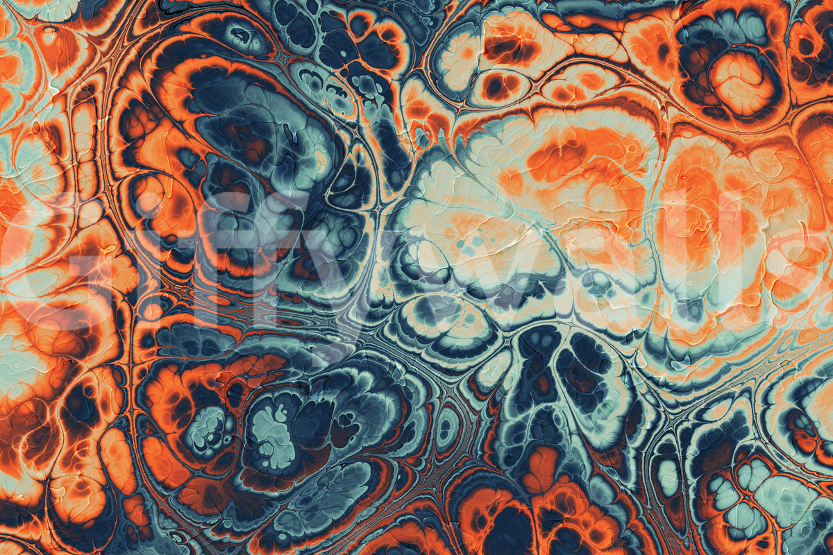 Motif abstrait fluide effet marbre « Ocean Fire »