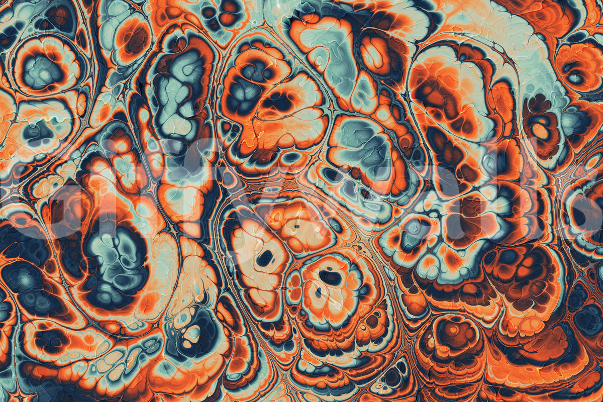 Abstrakte Wandtapete „Ocean Fire Marble“