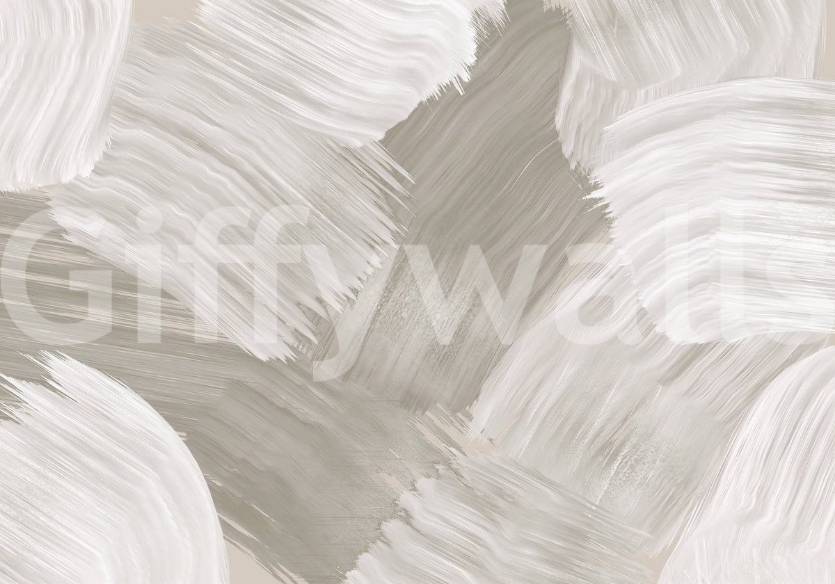 Sanftes monochromes abstraktes Pinselstrich-Wandbild