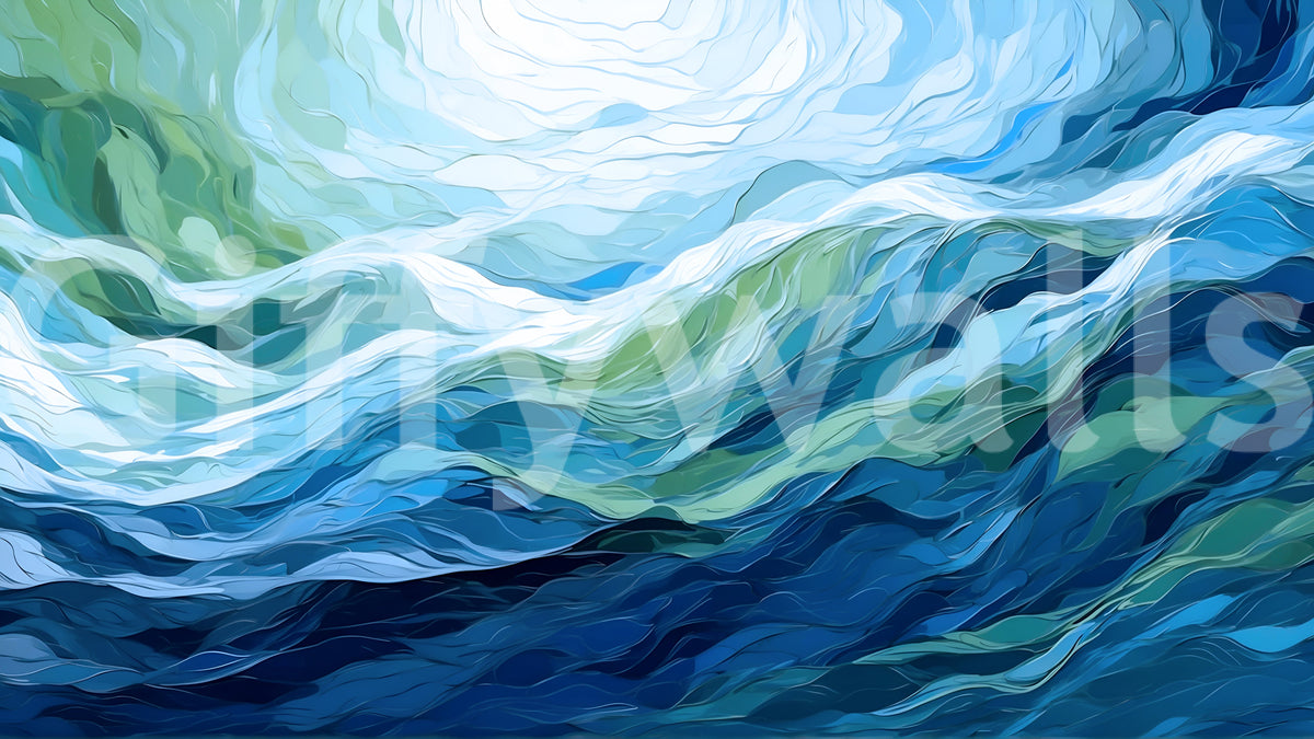 Abstraktes Wandbild „Ätherischer azurblauer Fluss“