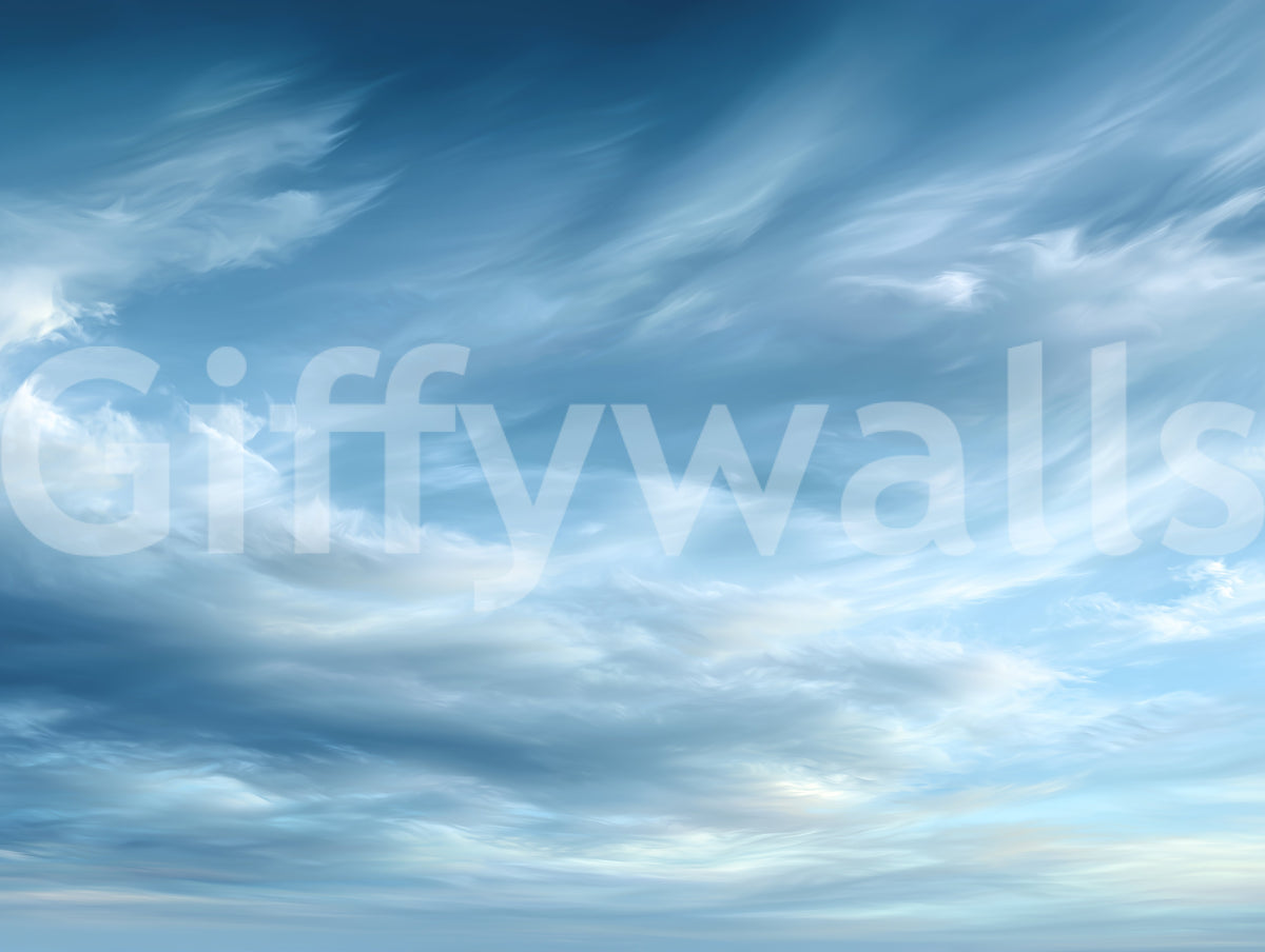 Abstraktes Wandbild mit Wolken, zarten Schwaden und bewegtem Himmel