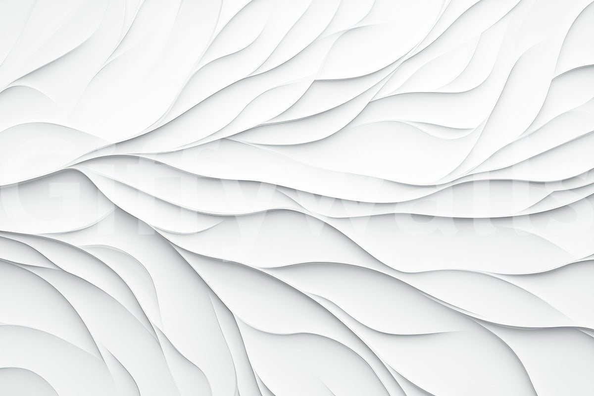 Murale da parete minimalista con curve di carta sovrapposte