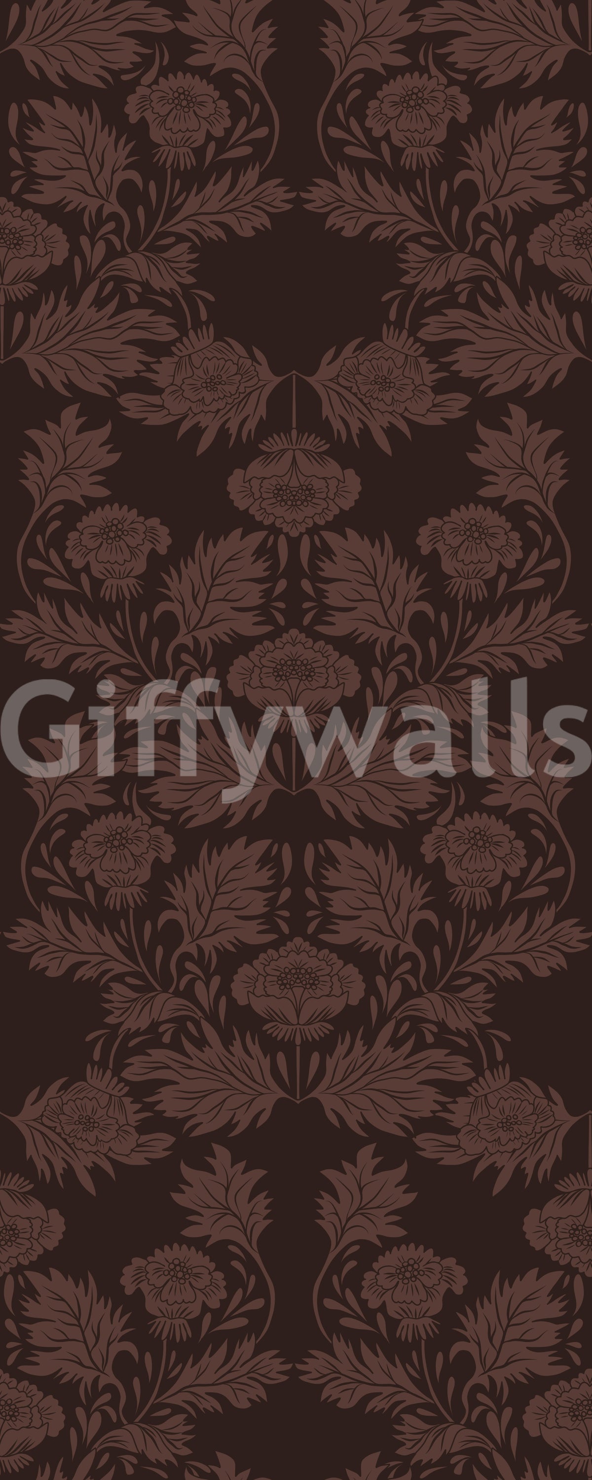 Deep Earthy Floral Motif Wallpaper