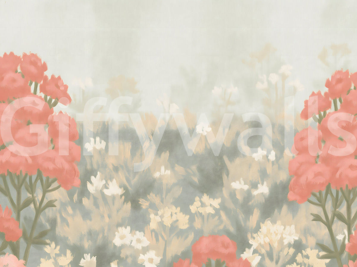 Papier peint panoramique botanique Blush Meadow