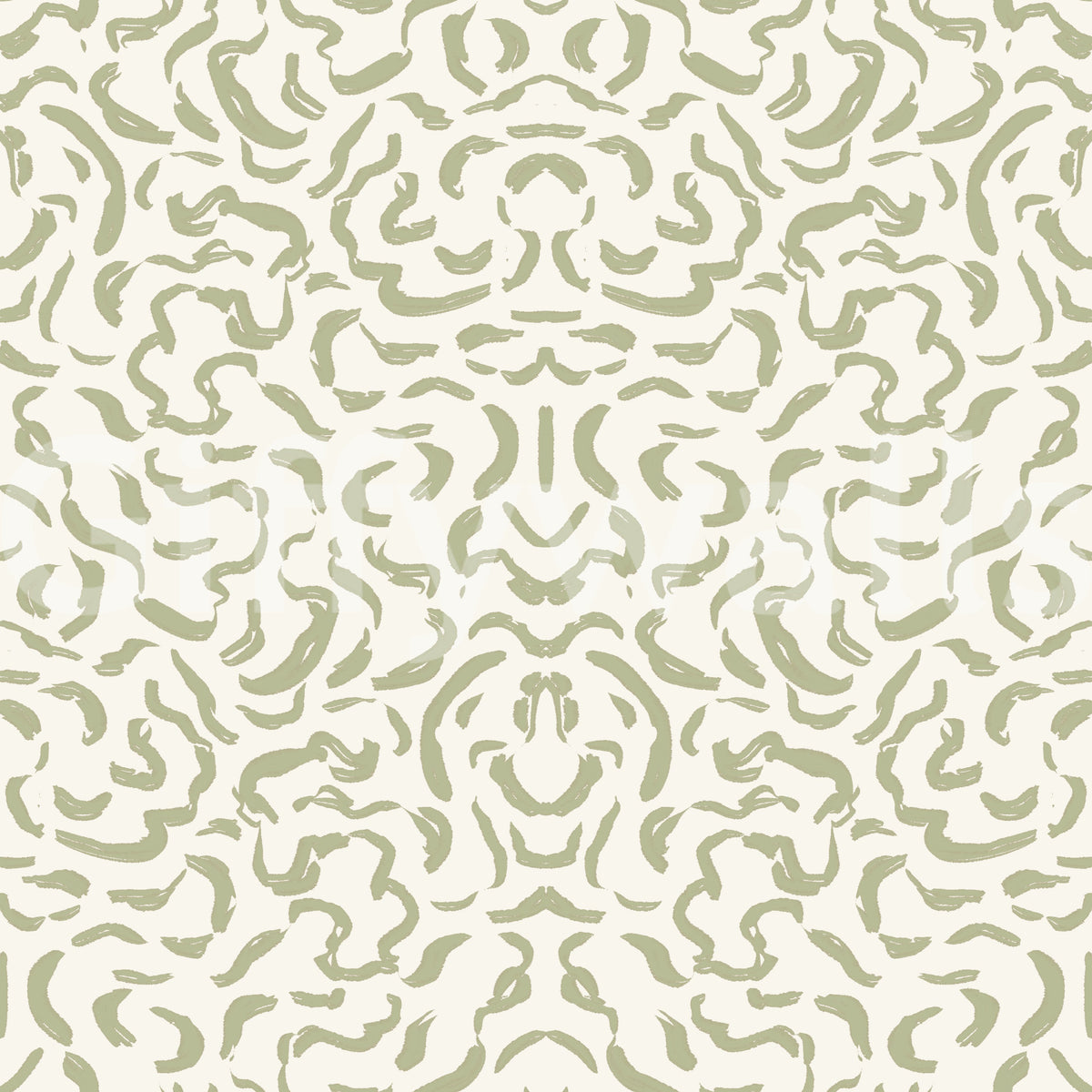 Papel de parede minimalista com linhas de pinceladas em verde-sálvia