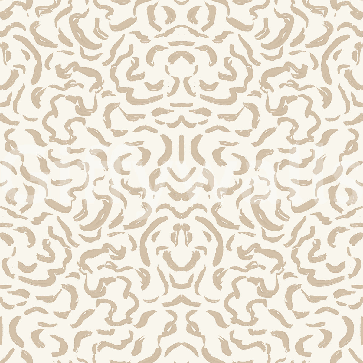Carta da parati beige con curve disegnate a mano