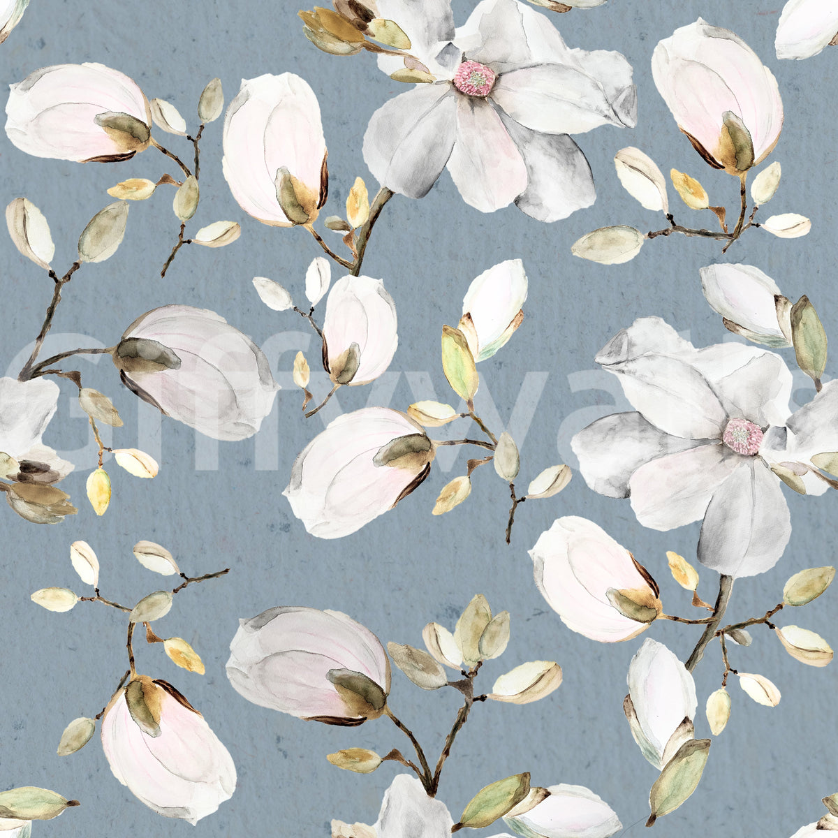 Magnolia Flowers Ocean Blue Wallpaper
