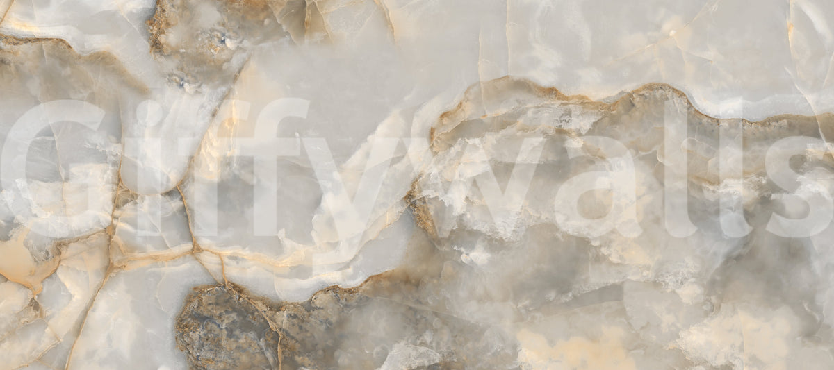 Neutrales Wandbild mit ätherischer Marmoraderung
