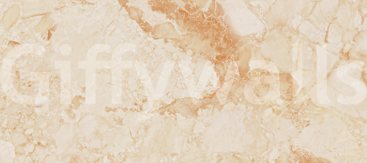 Papier peint panoramique effet pierre de marbre crème naturel