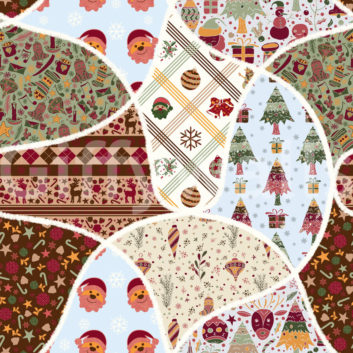 Nordic-Noel-Collage-Tapete