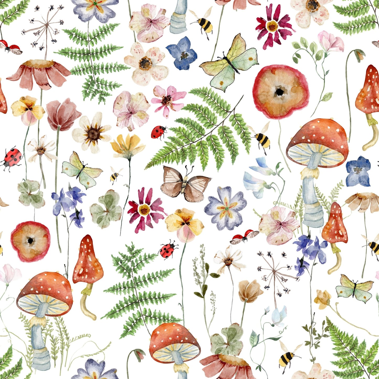 Whimsical Watercolor Meadow By Uta Naumann Wallpaper