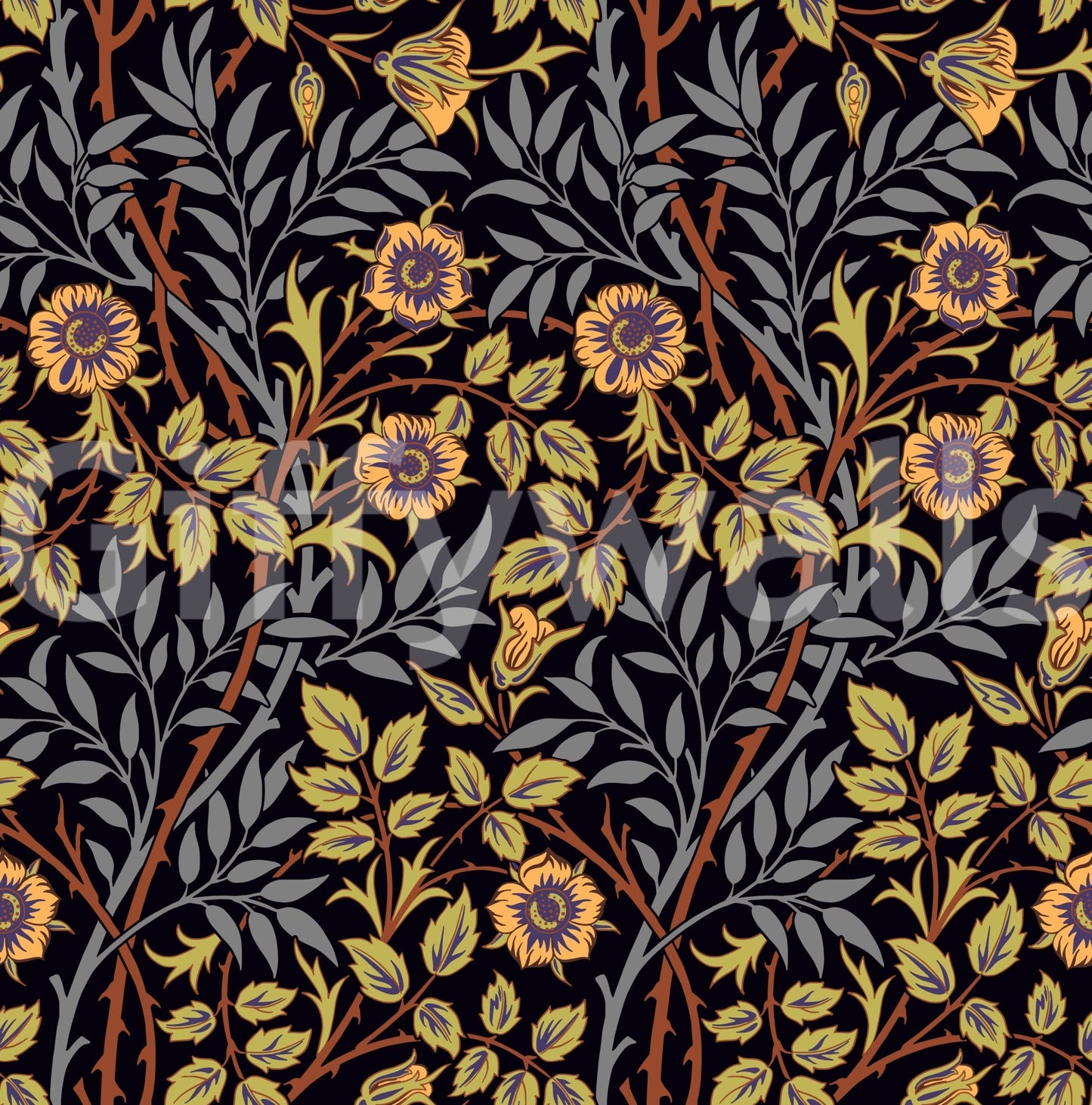 The wallpaper has a smooth, non-reflective matte finish.