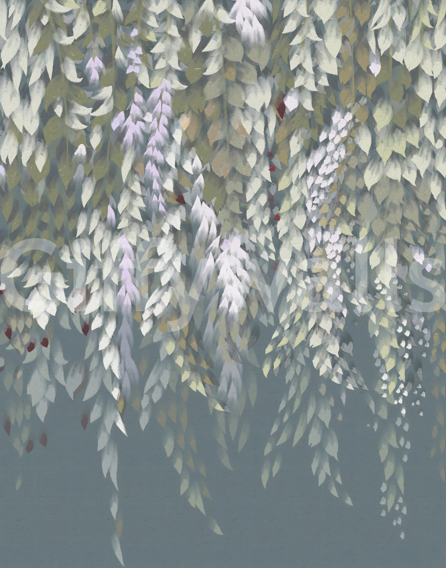 Cascading Wisteria Dream Wall Mural