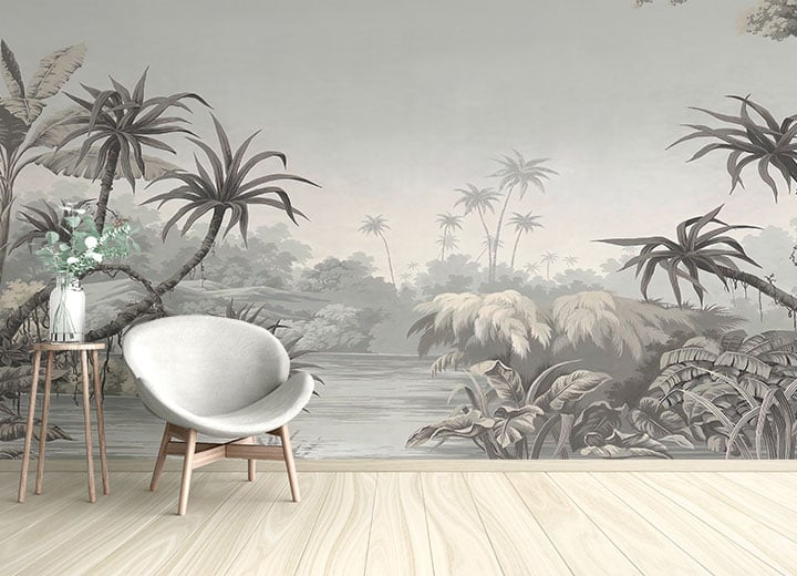 Countryside Tropical Wallpaper Mural Giffywalls