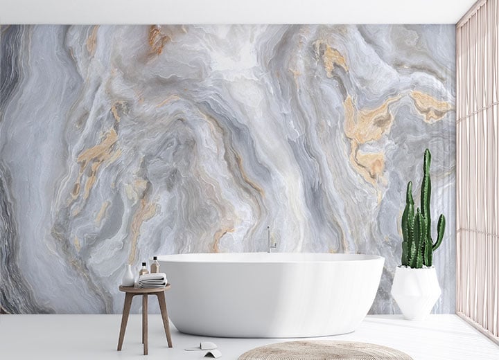 Grey Bathroom Wallpaper