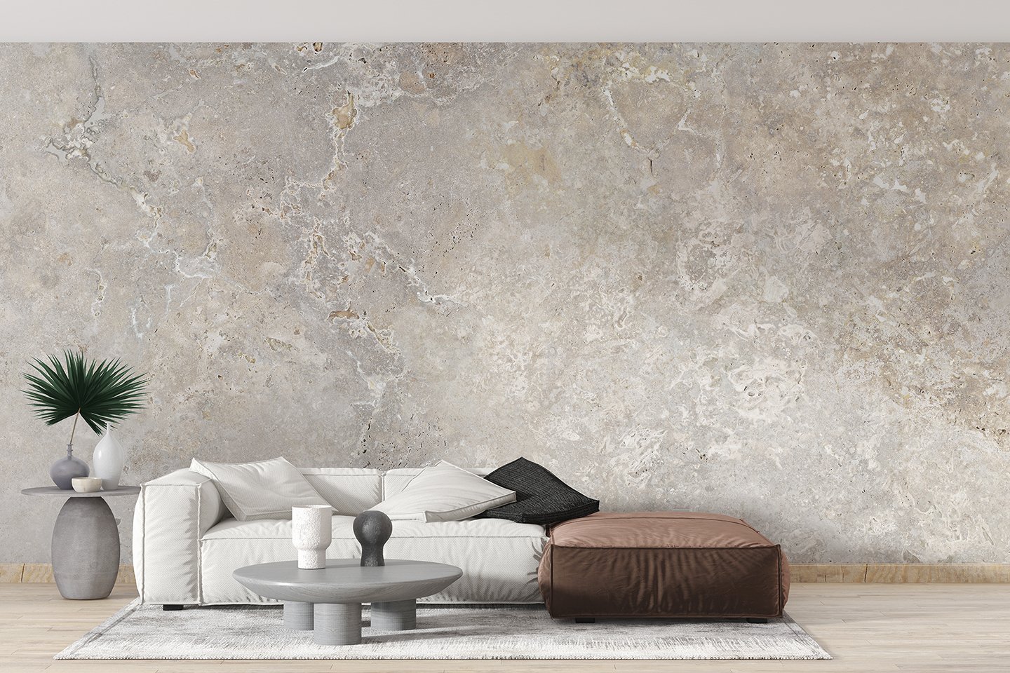 Ivory Marble Concrete Wallpaper Mural Giffywalls