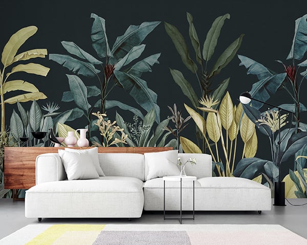 Large Leaf Tropical Wallpaper For Walls Giffywalls