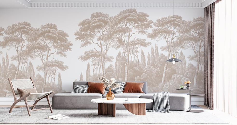 Vintage Touch Sepia Colored Wallpaper Mural Giffywalls