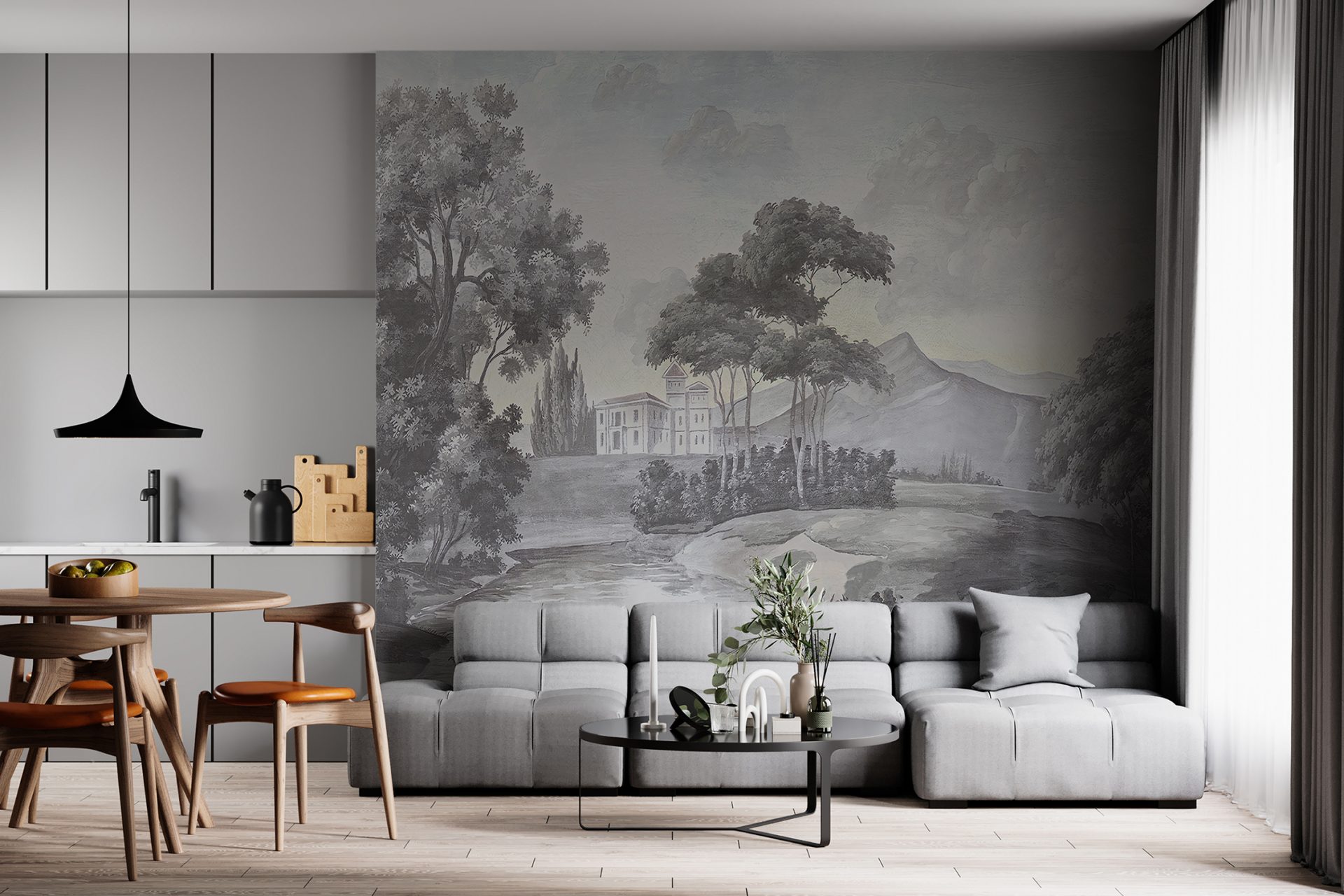 Picturesque Town Wallpaper Mural Giffywalls