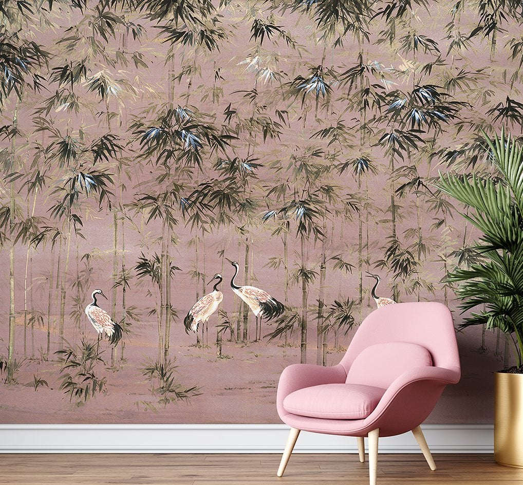 Tropical Bamboo Forest Japandi Style Wallpaper Mural