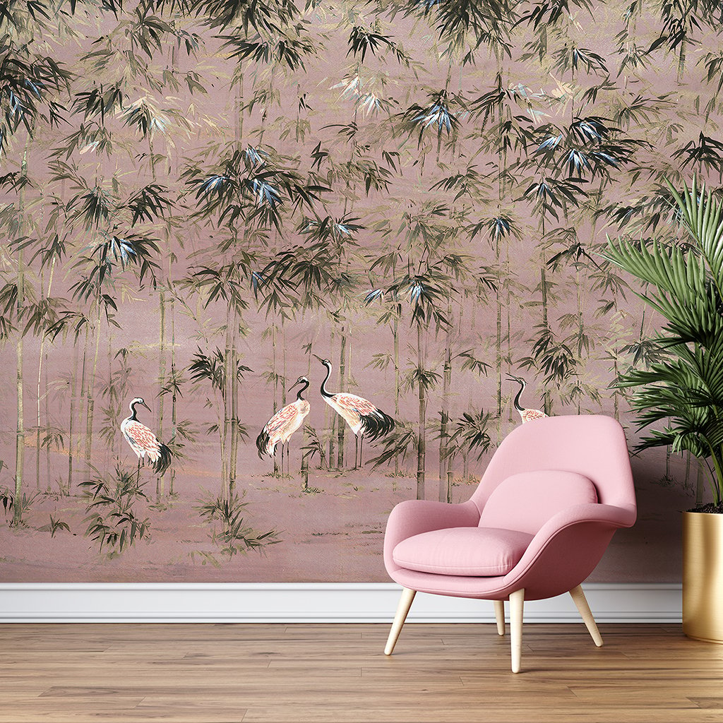 Tropical Bamboo Forest Japandi Style Wallpaper Mural