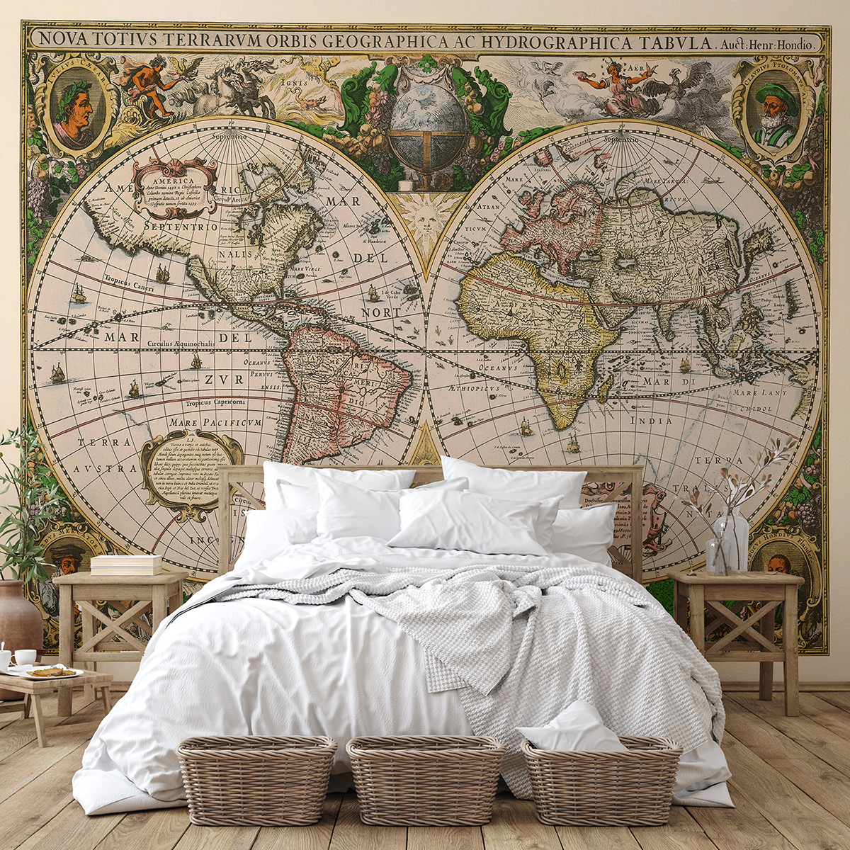 World map design-based mural