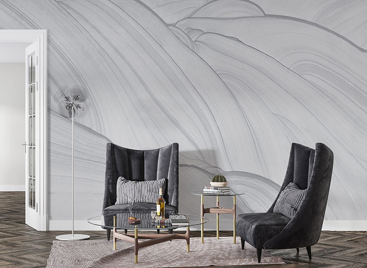 Unique Grey Marble Designed Wallpaper Murals