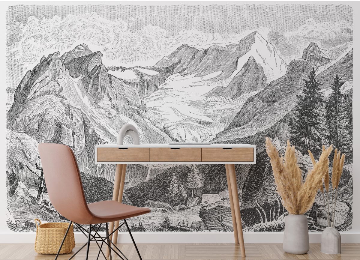 Vintage Mountain wallpaper mural