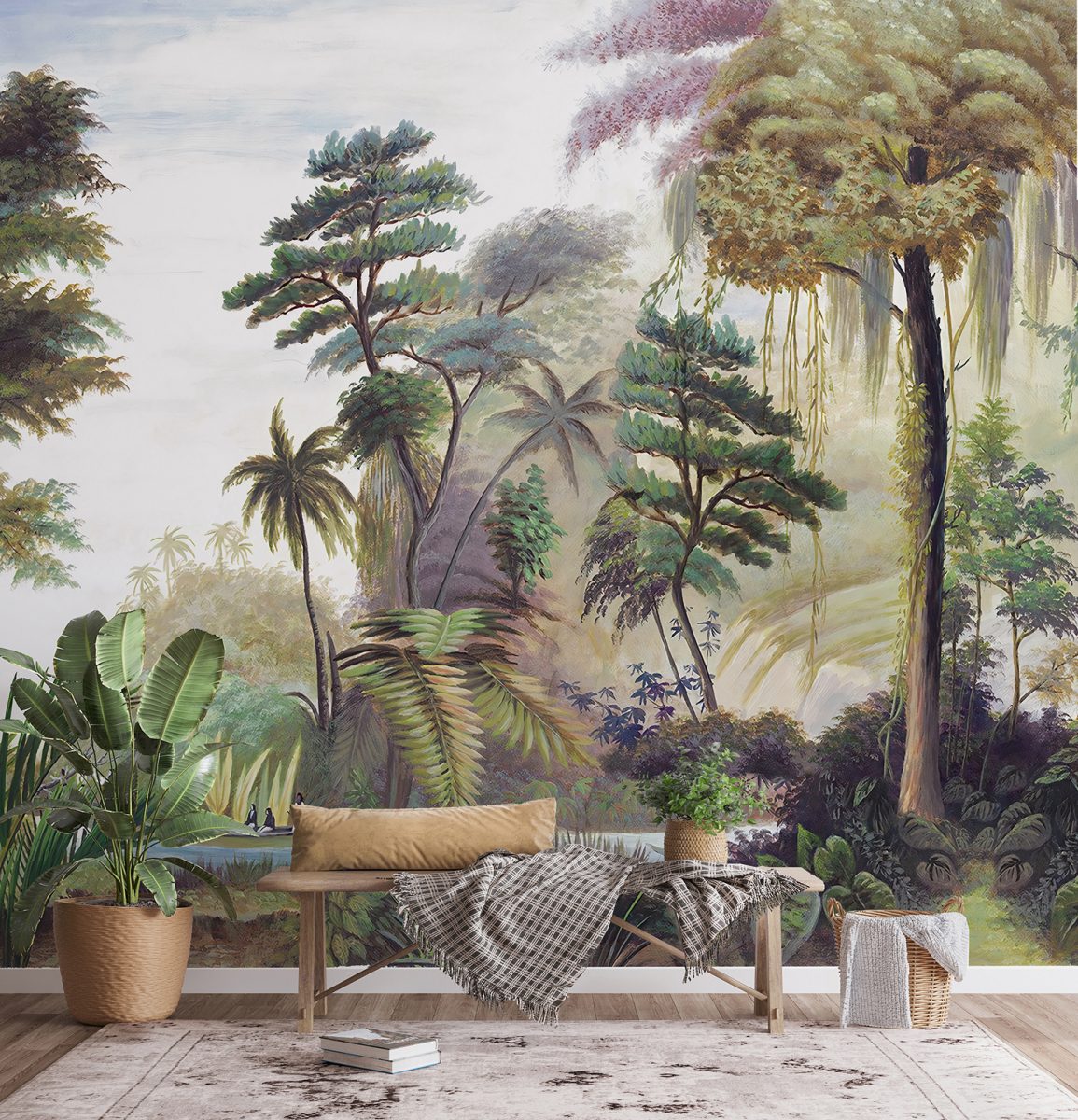 Dense Rain Forest Trees Wallpaper Mural