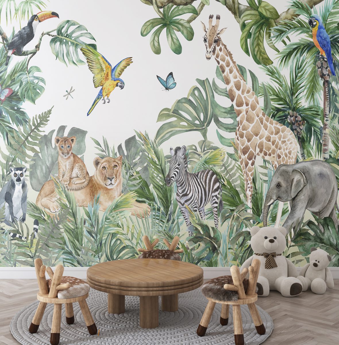 Animals Jungle Interior Design Wallpaper Murals