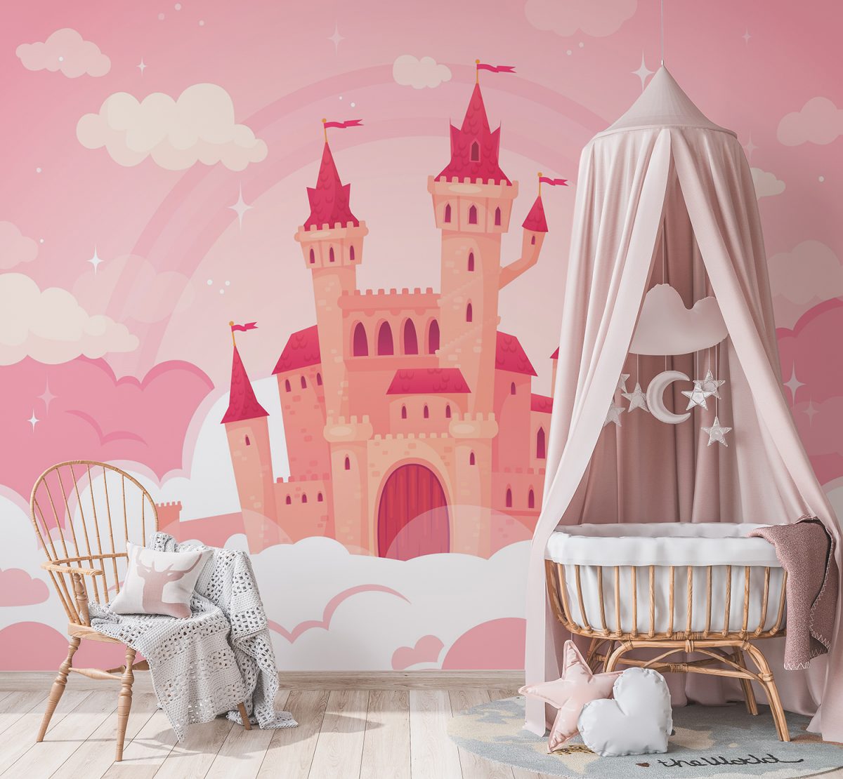 Pink Color Wallpaper Murals for Bedroom