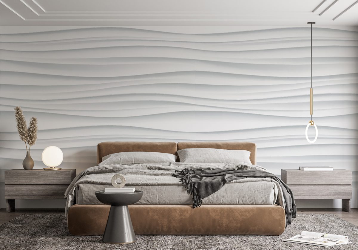 White Color Bedroom Wallpaper Murals